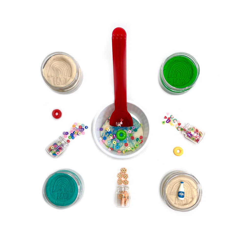 Magic Color Changing Cereal Sensory Play Dough Mix-In Kit