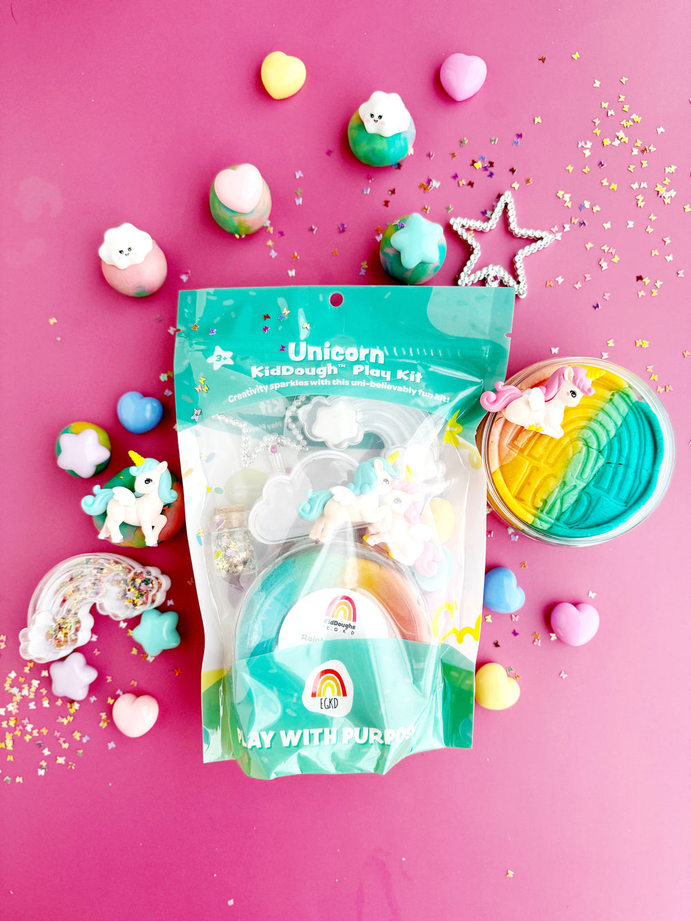 Unicorn (Rainbow Sherbet) KidDough Play Kit